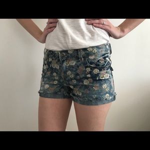 Floral Jean Shorts